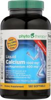 PHYTO THERAPY: Liquid Calcium 1000 Mg with Magnesium 400 Mg, 180 Softgels
