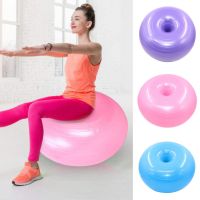 50cm Donut Gym Exercise Workout Fitness Pilates Inflatable Balance Yoga Ball - Purple