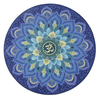 Small round yoga mat non-slip natural rubber thick round suede color print meditation mat - Dream lotus - 600x600x3mm