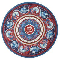 Small round yoga mat non-slip natural rubber thick round suede color print meditation mat - Xiangyuntai - 600x600x3mm