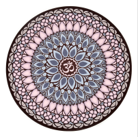 Small round yoga mat non-slip natural rubber thick round suede color print meditation mat - Bright mirror - 600x600x3mm