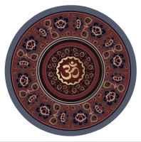Small round yoga mat non-slip natural rubber thick round suede color print meditation mat - Flower platform - 600x600x3mm