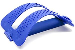 Back Massager Lumbar Support Multi-Level Lumbar Traction Back Stretching Device Stretcher Spinal Pain Relieve Back Muscle Pain Relief - blue